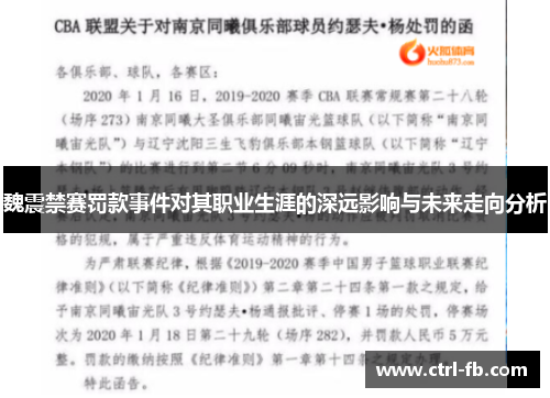 魏震禁赛罚款事件对其职业生涯的深远影响与未来走向分析